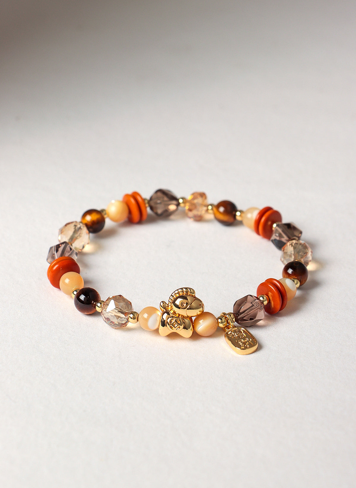 Tiger Eye & Pearl Horse-Year Bracelet