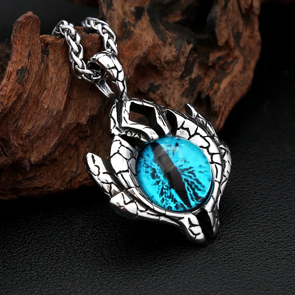 Vintage Evil Eye Stainless Steel Men's Pendant Necklace