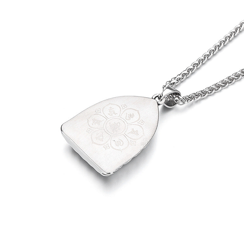 Steel Necklace – Elegant Chinese Buddha Style