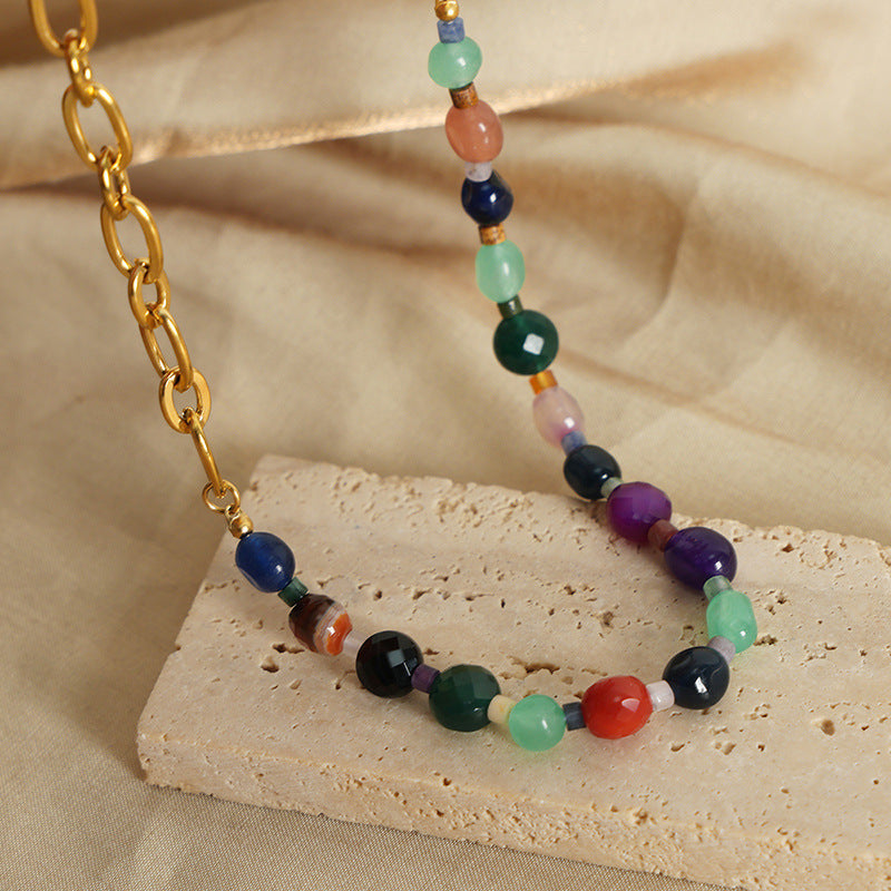Luxurious Handcrafted Agate Beaded Necklace for Elegant Women