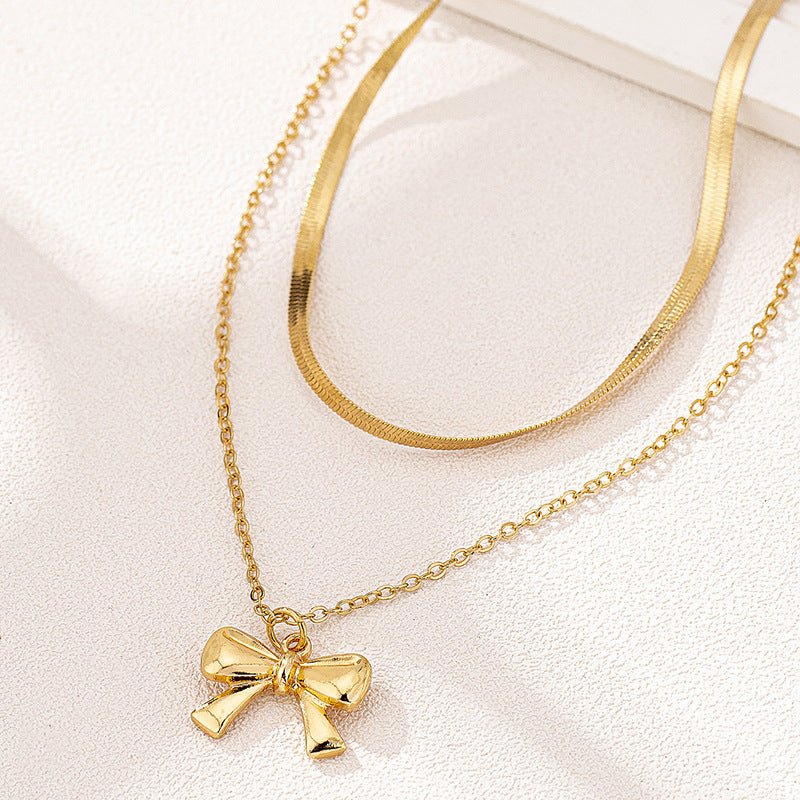 Planderful Vienna Verve Necklace – Fashionable Double-Layer Metal Design