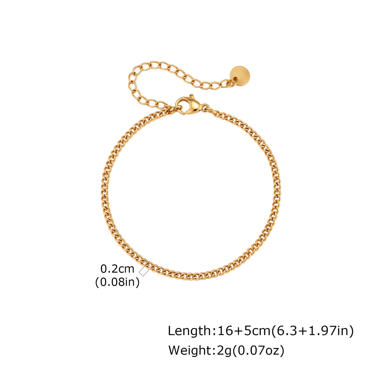Slim Herringbone Stainless Steel Bracelet