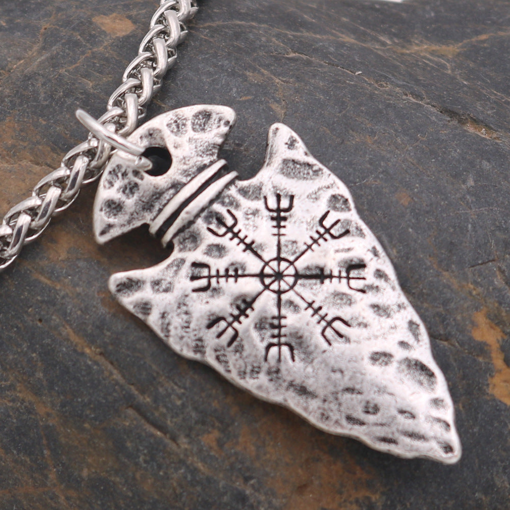 Norse Legacy Viking Compass Rune Necklace for Men