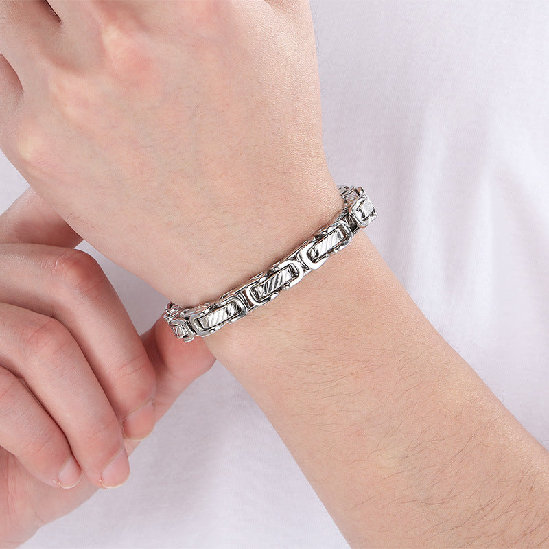 Planderful Byzantine Emperor Chain Mens Titanium Bracelet