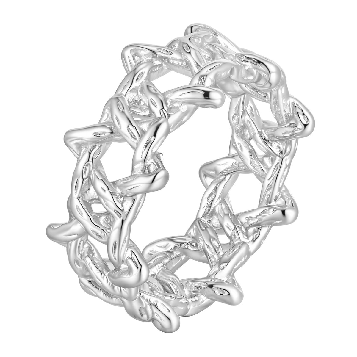 Titanium Steel – Men's Ring – Stainless Steel Woven Hexagram