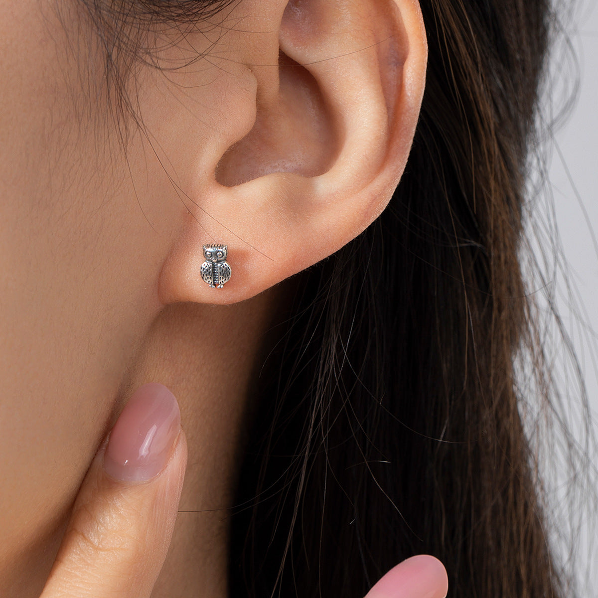 Retro Owl Earrings - S925 Sterling Silver Vintage Mini Earrings for Women