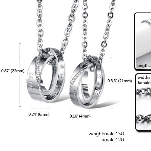 Stainless Steel Couple Necklace By Planderful Everyday Genie Trendy Durable Hip Hop Inspired Pendant For Him And Her