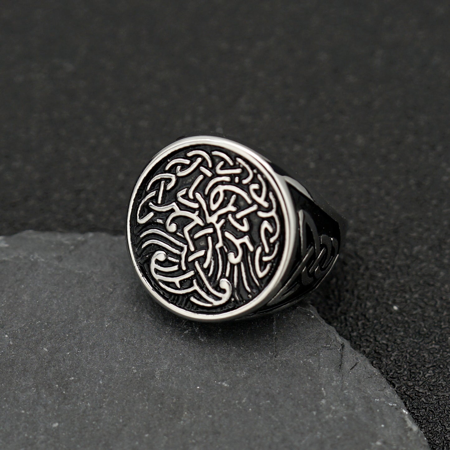 Planderful Titanium Steel Ring For Men And Women Nordic Tree Of Life Retro Hip Hop Design Unisex Protection Symbol