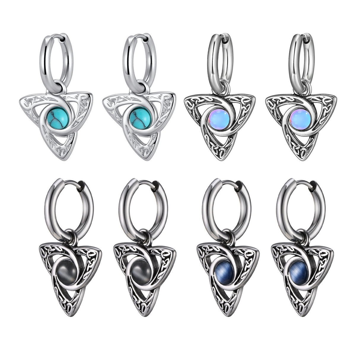 Natural Stone Single Earrings — Five Stone Options