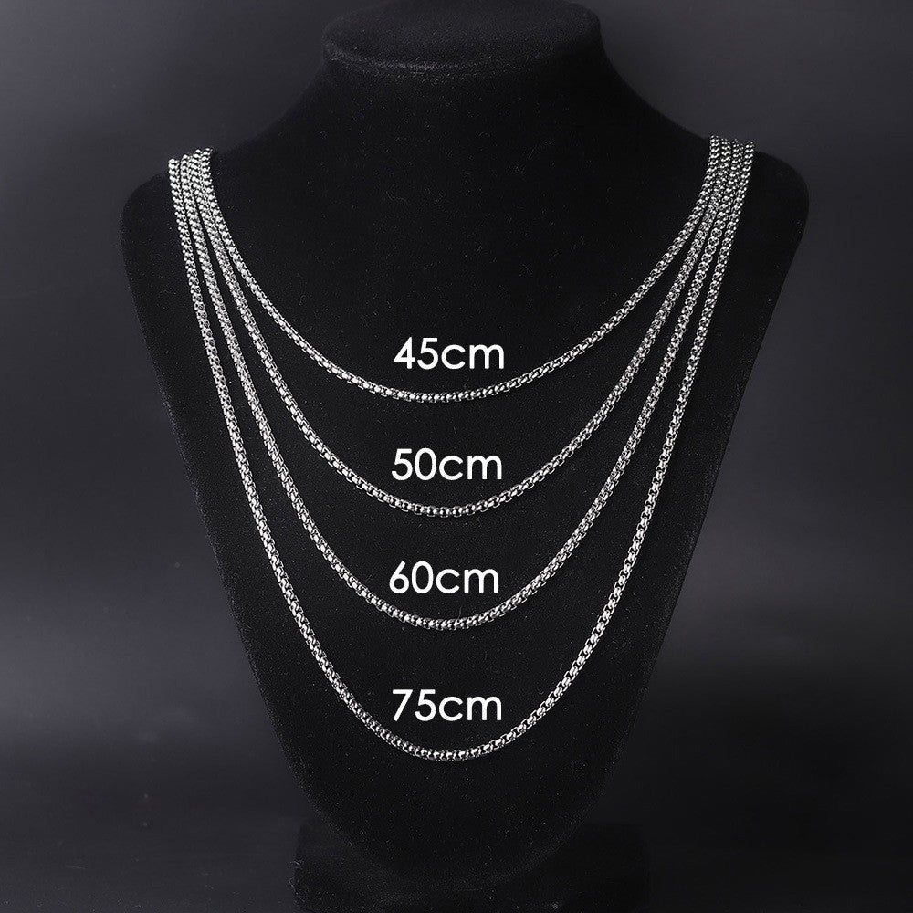 Planderful Everyday Genie Elegant Stainless Steel Square Pearl Pendant Necklace For Unisex Collarbone Style