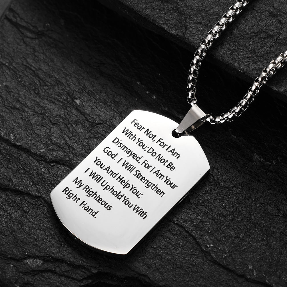 Planderful Everyday Genie Stainless Steel Cross Necklace With Inspiring Text For Hip Hop Style Men