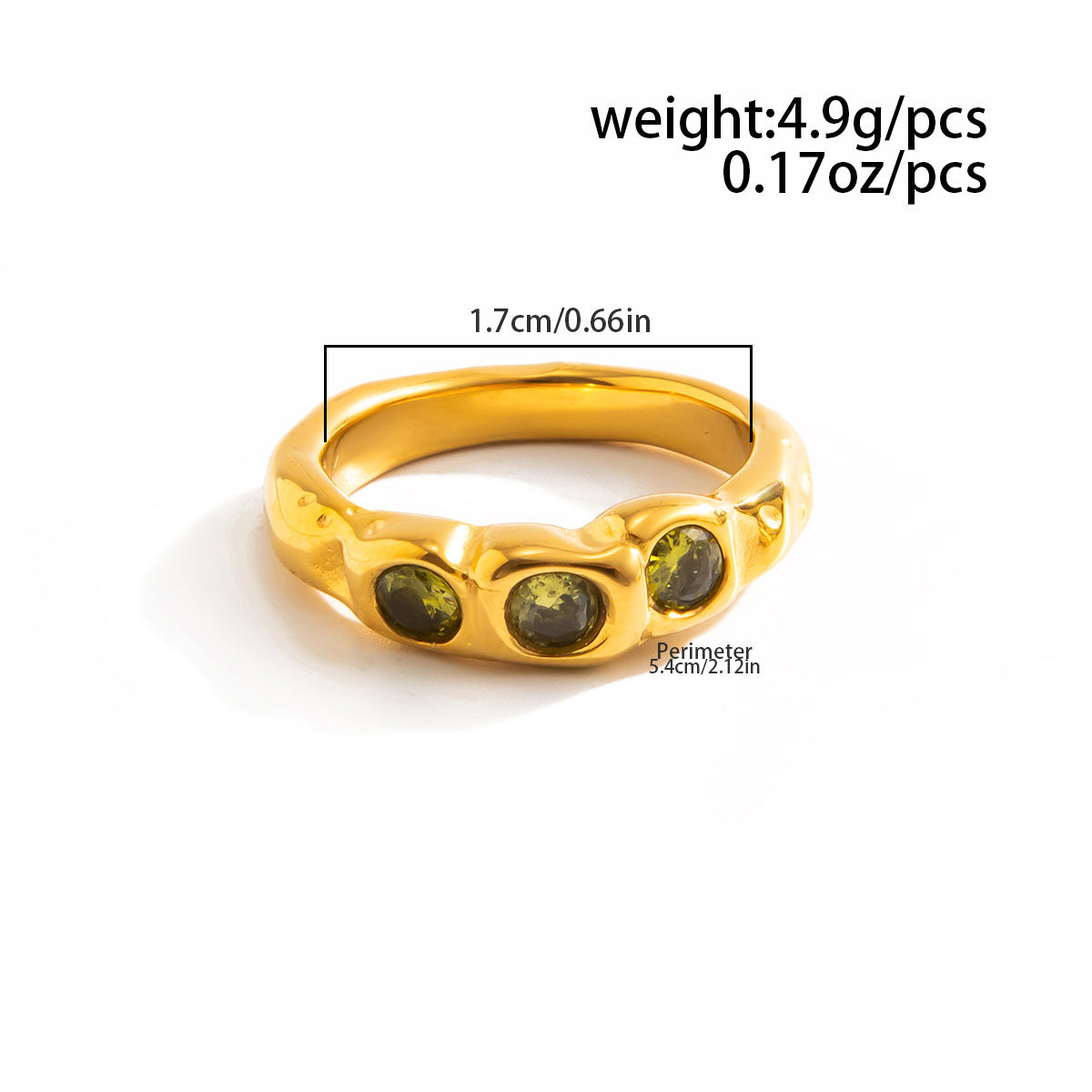 Planderful Stainless Steel Ring With Lava Texture And Zircon Inlays For Women Statement Jewelry
