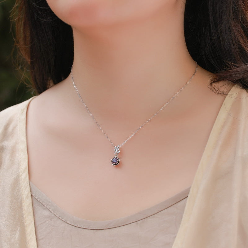 Planderful Jewelry Alexandrite Necklace in Sterling Silver