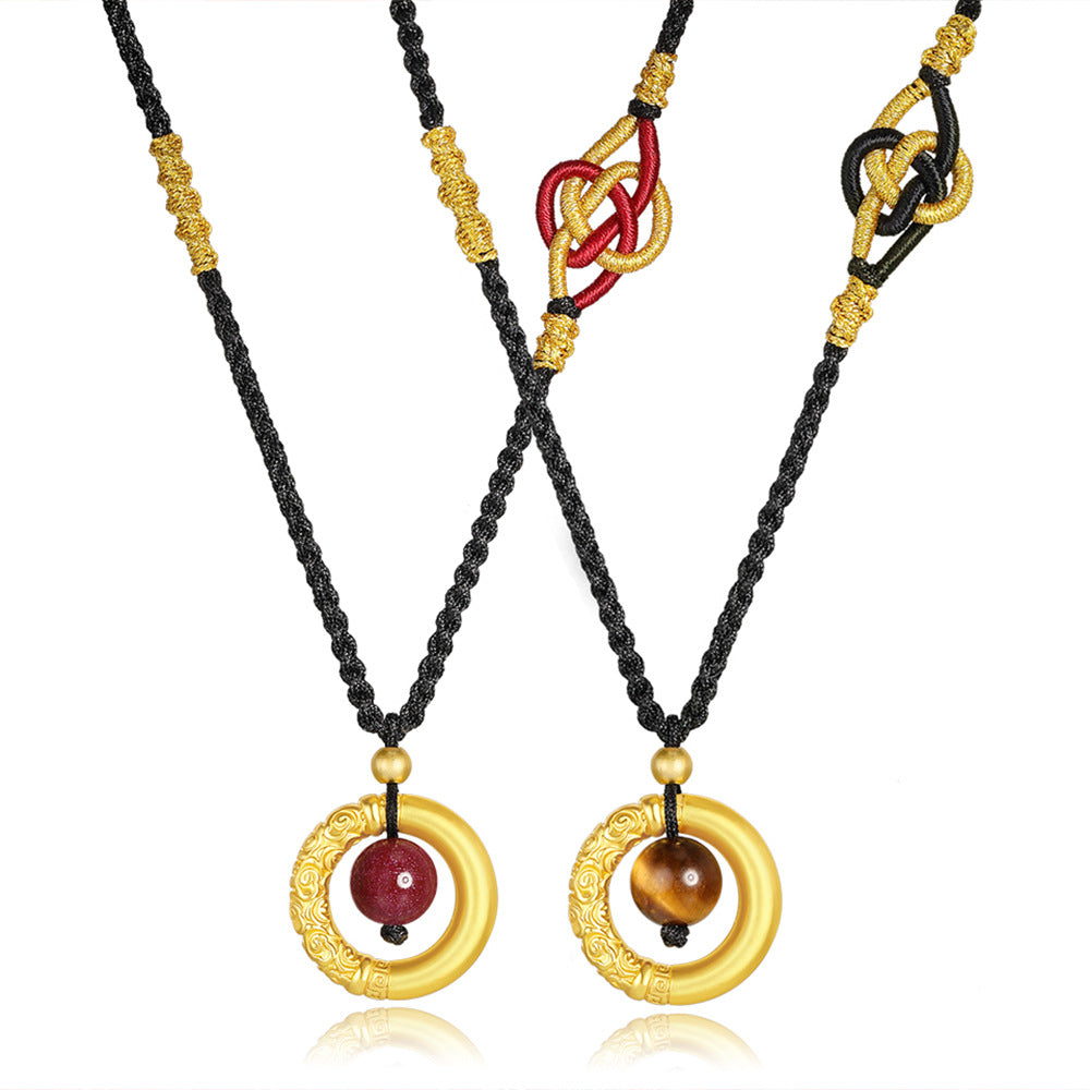 Dragon-Pattern Ruyi Peace Buckle Braided Necklace