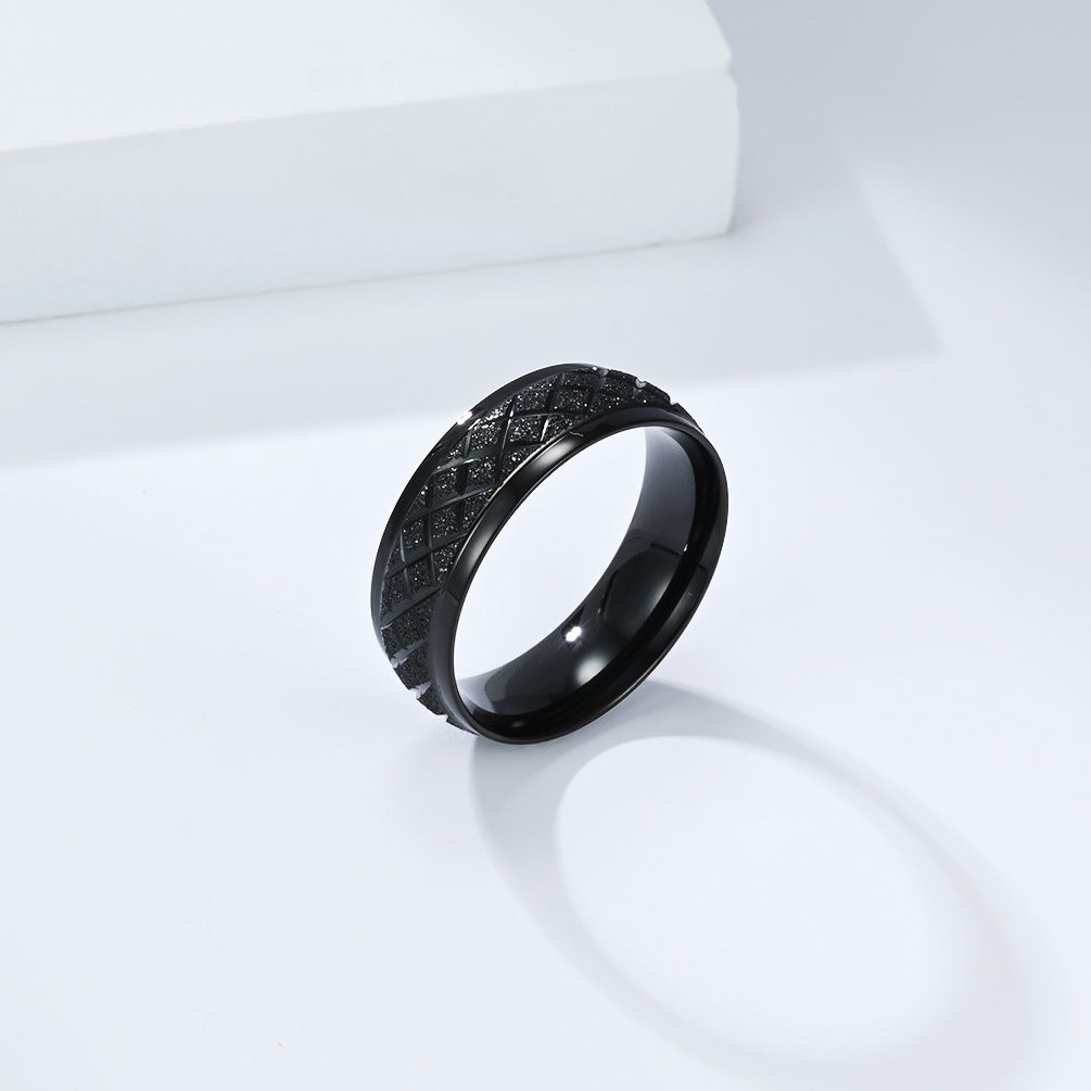 Planderful Matte Rhombus Ring Luxury Retro Style Jewelry For Fashionable Men Women