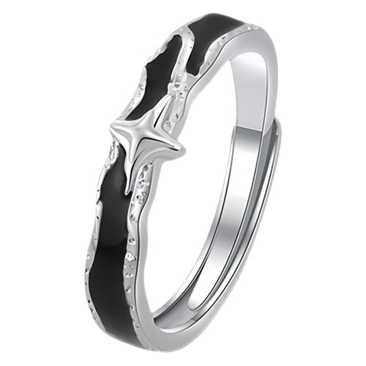 Planderful Everyday Genie Sterling Silver Lone Star Ring For Men Adjustable High End Jewelry