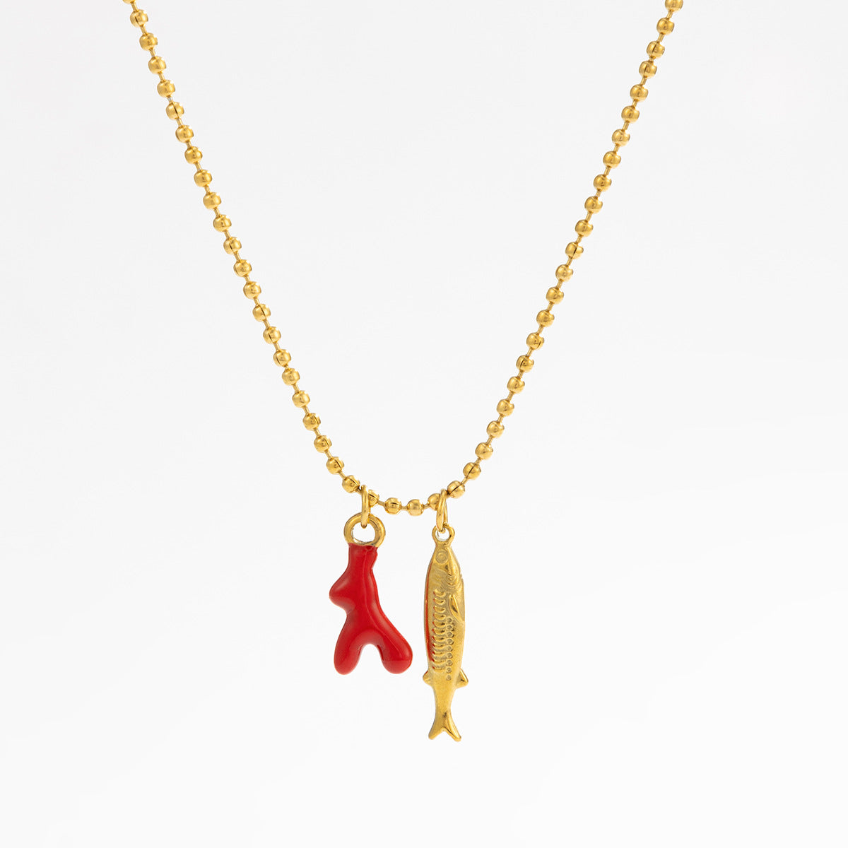 Holiday Wind Small Fish Turtle Pendant Necklace Ocean Wind Coral Starfish Fine