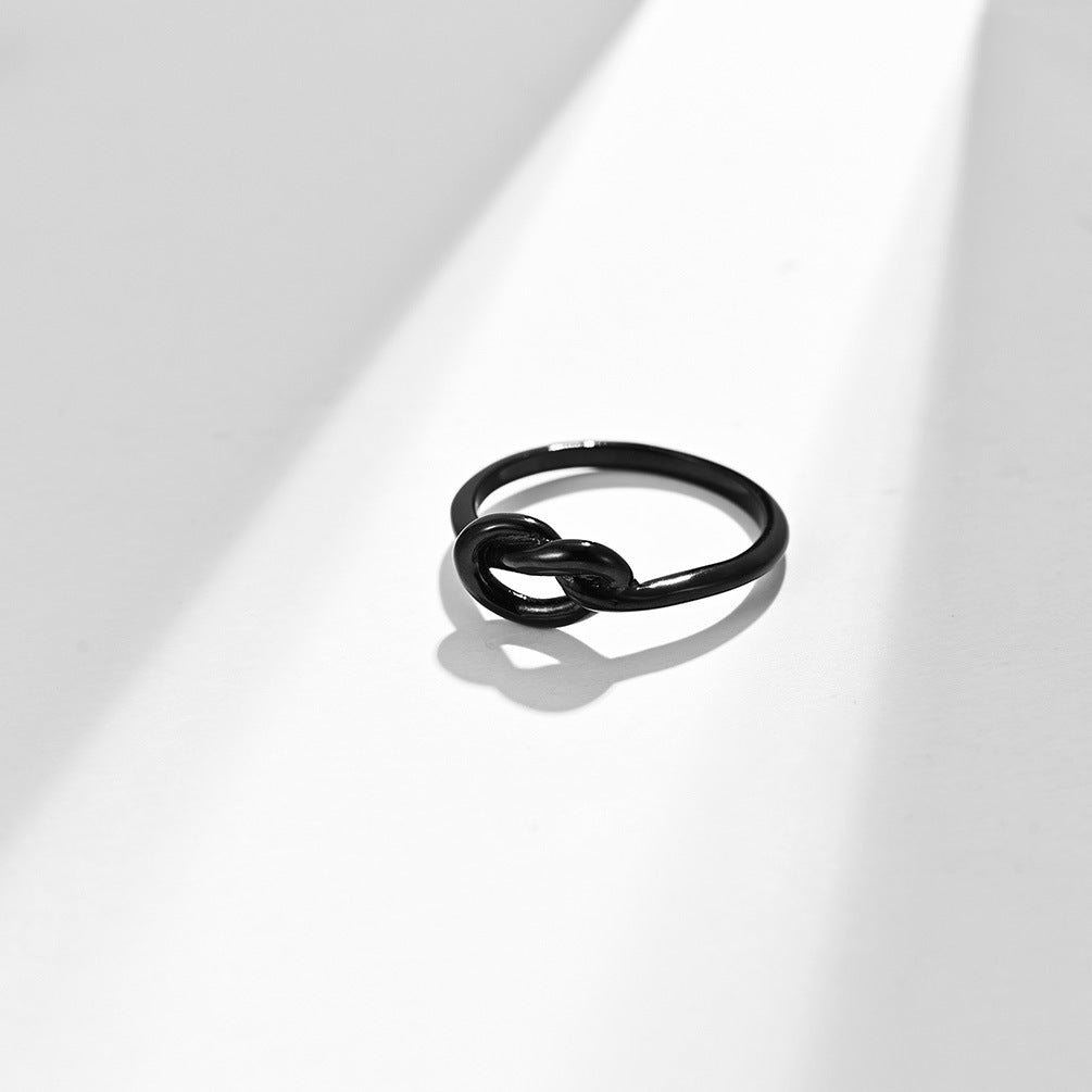 Steel Ring - Elegant Love Knot Stainless Steel Band For Proposals And Everyday Wear