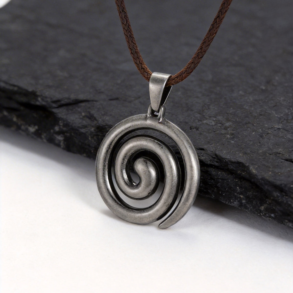 SHEIN Spiral Vortex Live Stainless Steel Necklace for Men