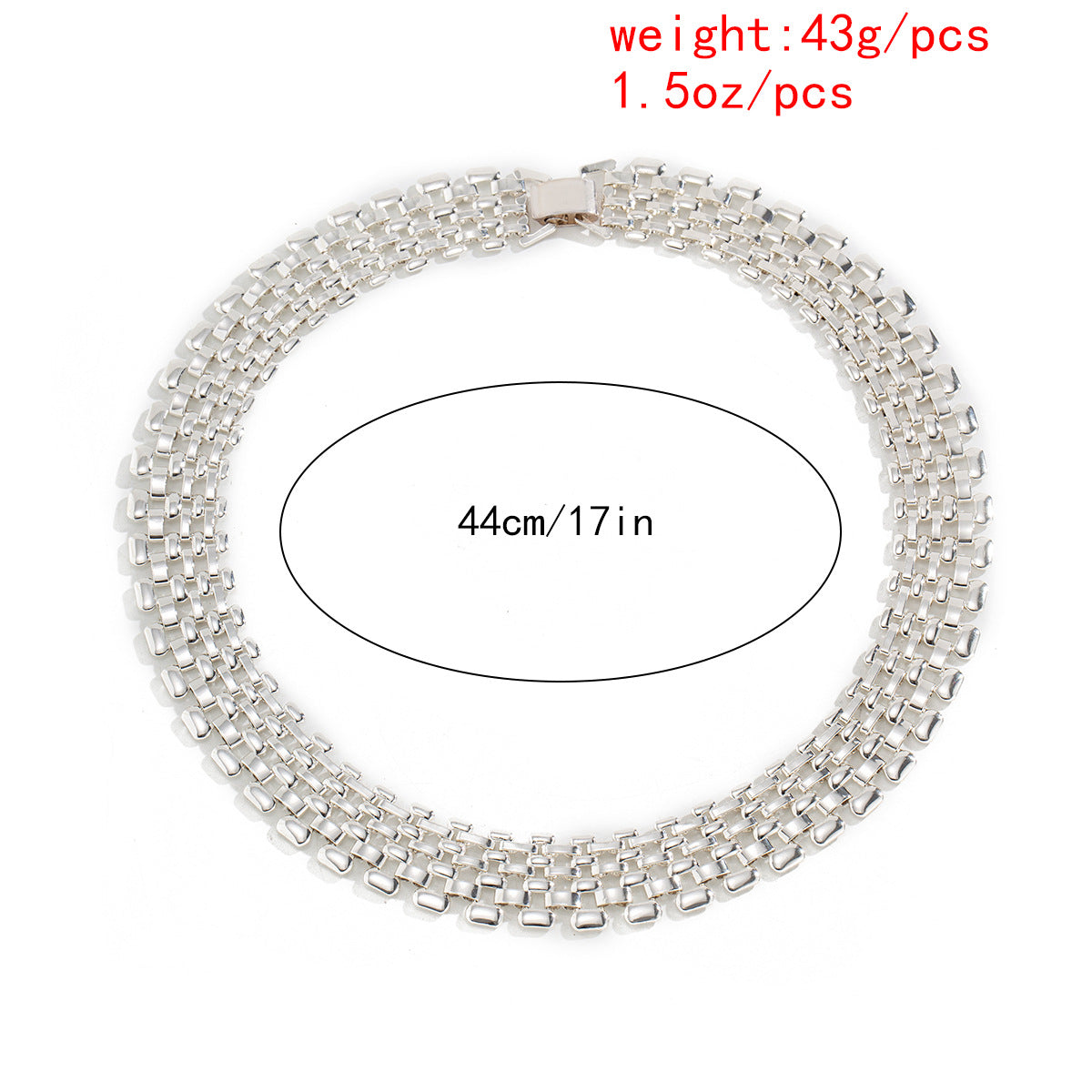 Handwoven Hollow Square Chain Necklace