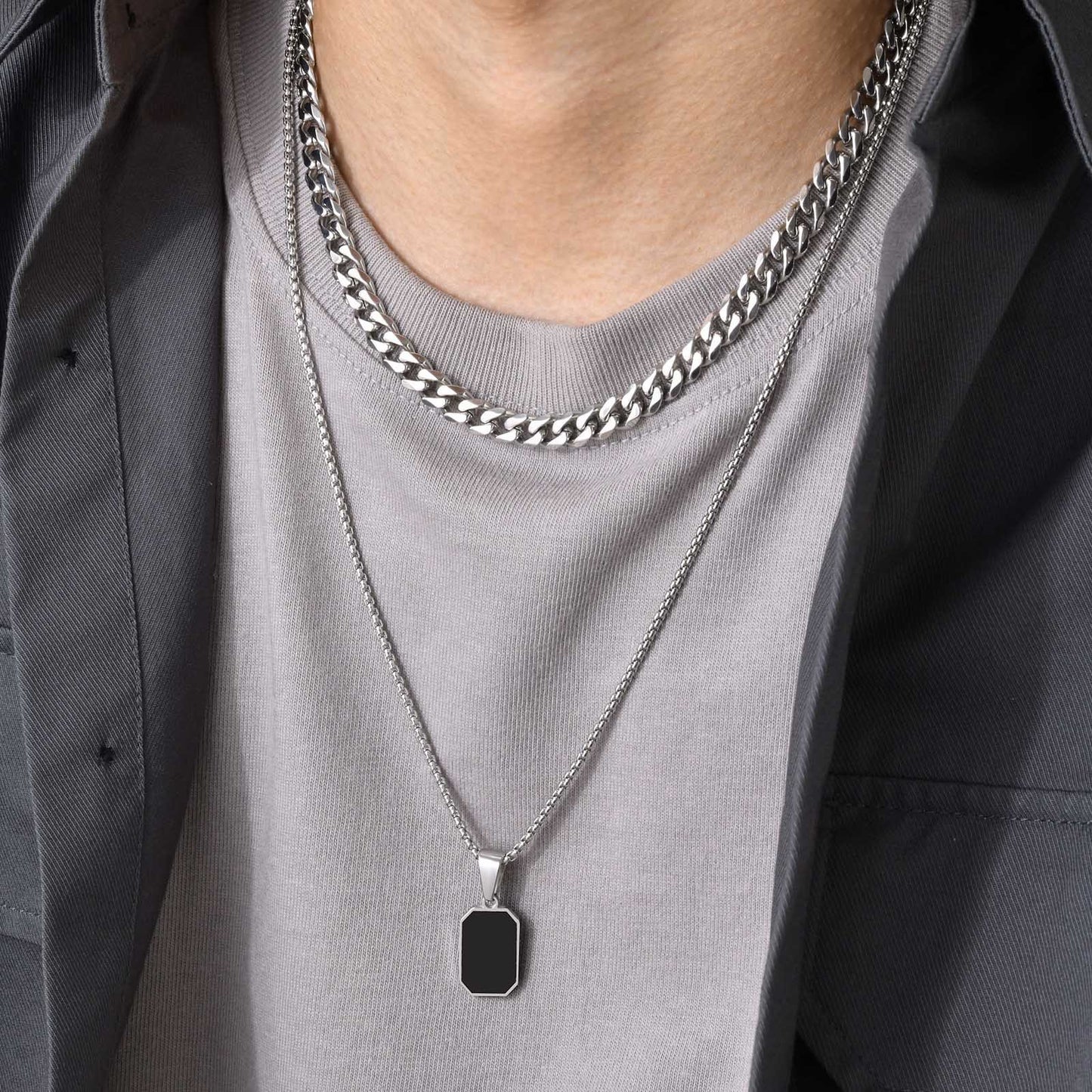 Cross-Border Men's Jewelry Stainless Steel Pendant Necklace