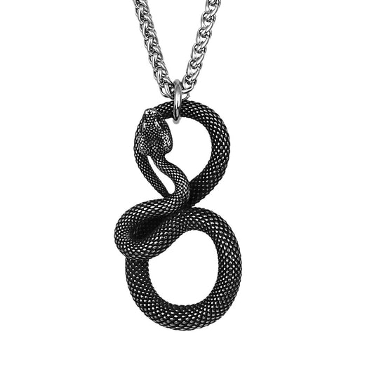Stainless Steel Snake Pendant Necklace For Men By Planderful European American Style Gift Ready