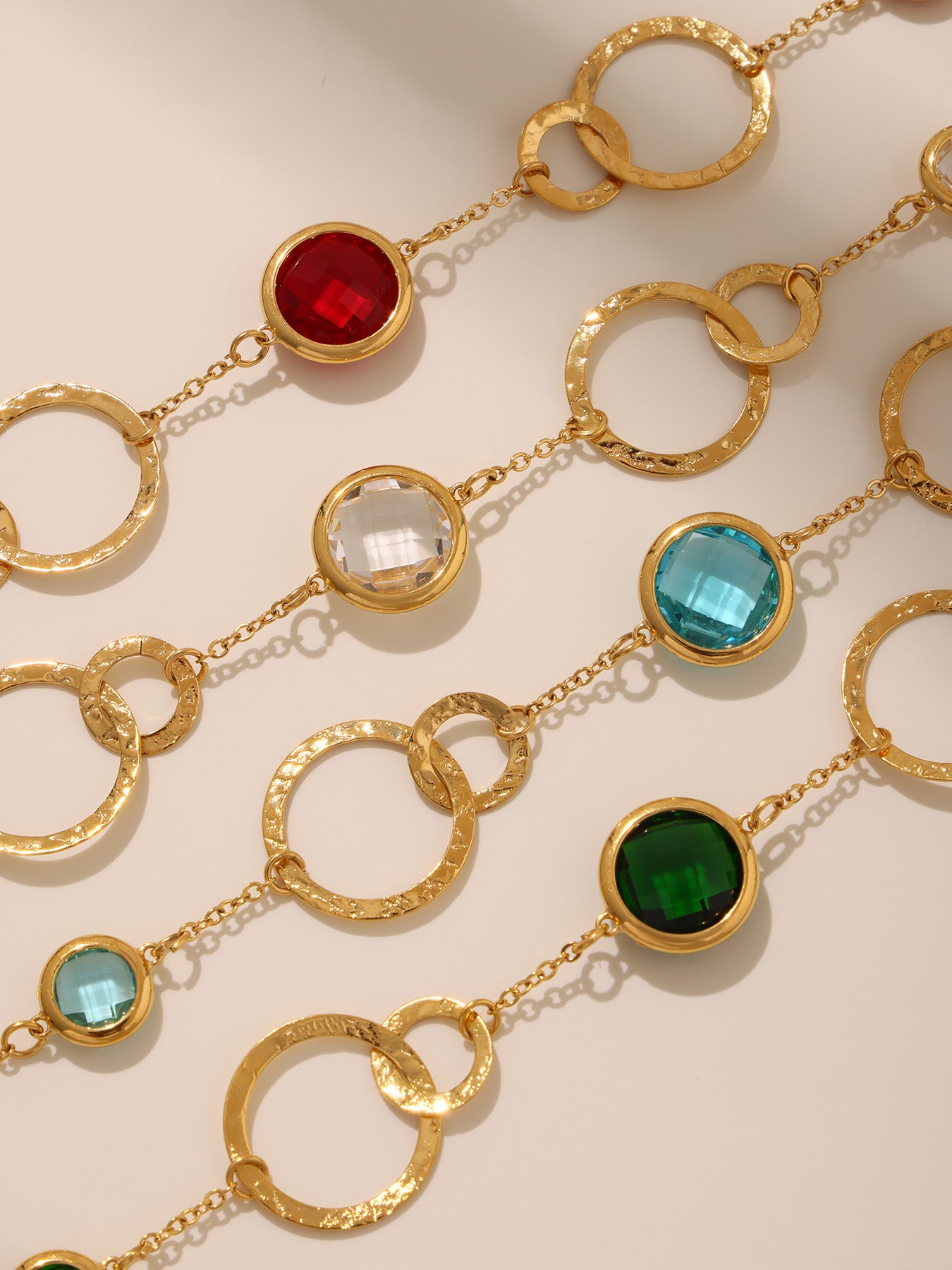 Planderful Czech Glass Ring Bracelet Women Elegant Jewelry