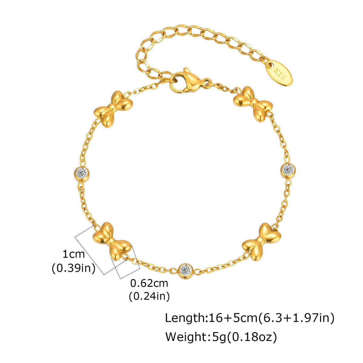 Cross Zircon Stainless Steel Bracelet for Women