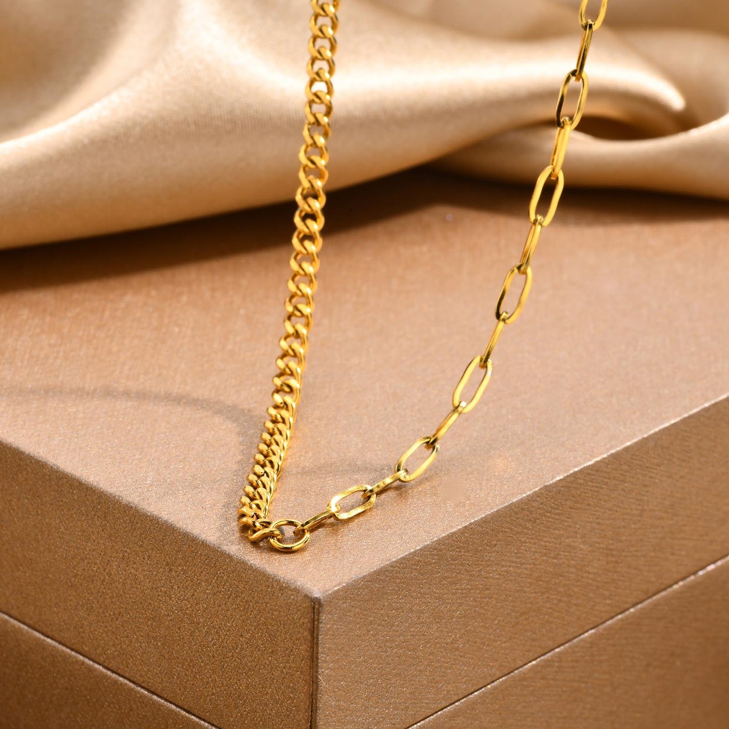 Necklaces Stainless Steel Splicing 18K Gold Necklace Jewelry