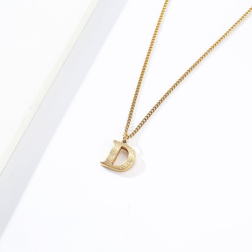 Planderful Everyday Genie Gold Plated Letter Surname Pendant For Couples Unisex Premium Magazine Style Jewelry