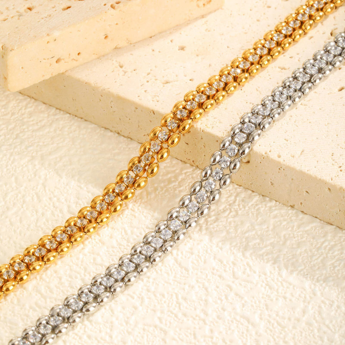 Zircon Vintage Stainless Steel Bracelet