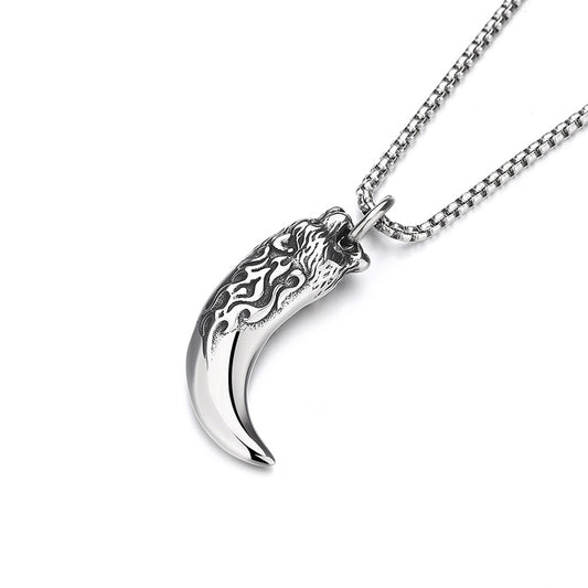 Steel Necklace – Luxury Wolf Tooth Necklace