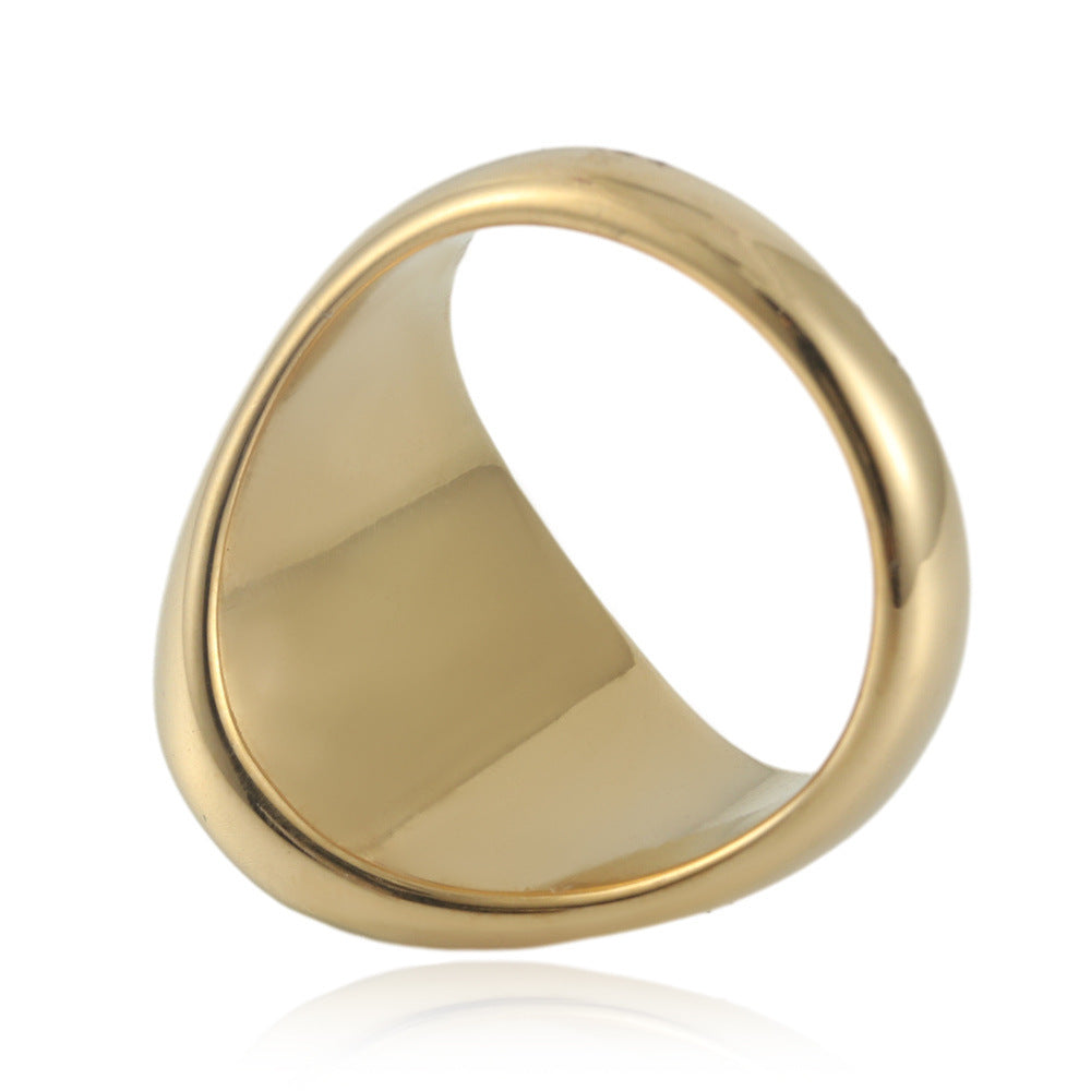 Planderful Titanium Steel Multi Color Stone Ring For Men And Unisex Punk Retro Statement Jewelry