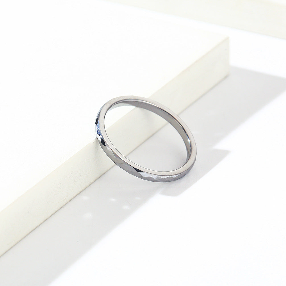 Cross-Border E-Commerce Simple Rhombus Tungsten Ring Fashion
