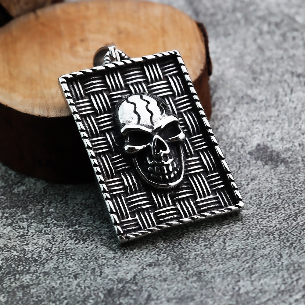 Vintage Skull Stainless Steel Pendant Necklace