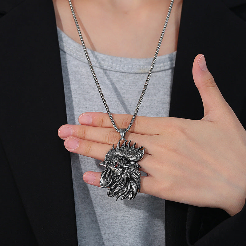 Gothic Cock Stainless Steel Pendant Necklace