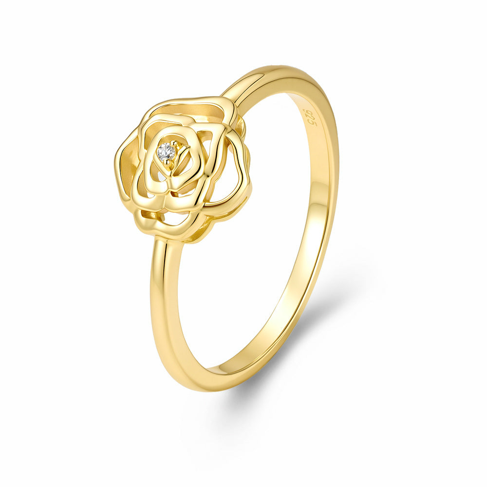 French Gentle Flower Sterling Silver Ring Ring Jewelry