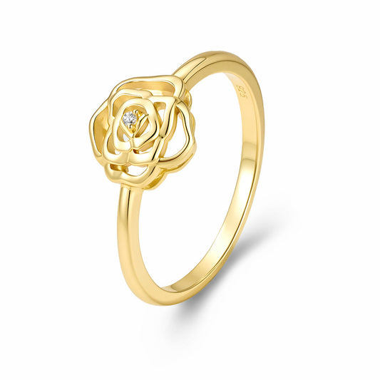French Gentle Flower Sterling Silver Ring Ring Jewelry