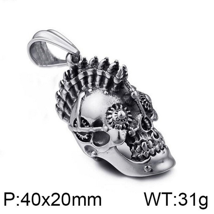 Pirates Of The Caribbean Film And Television, Punk Style Gothic Skull Titanium Steel Necklace