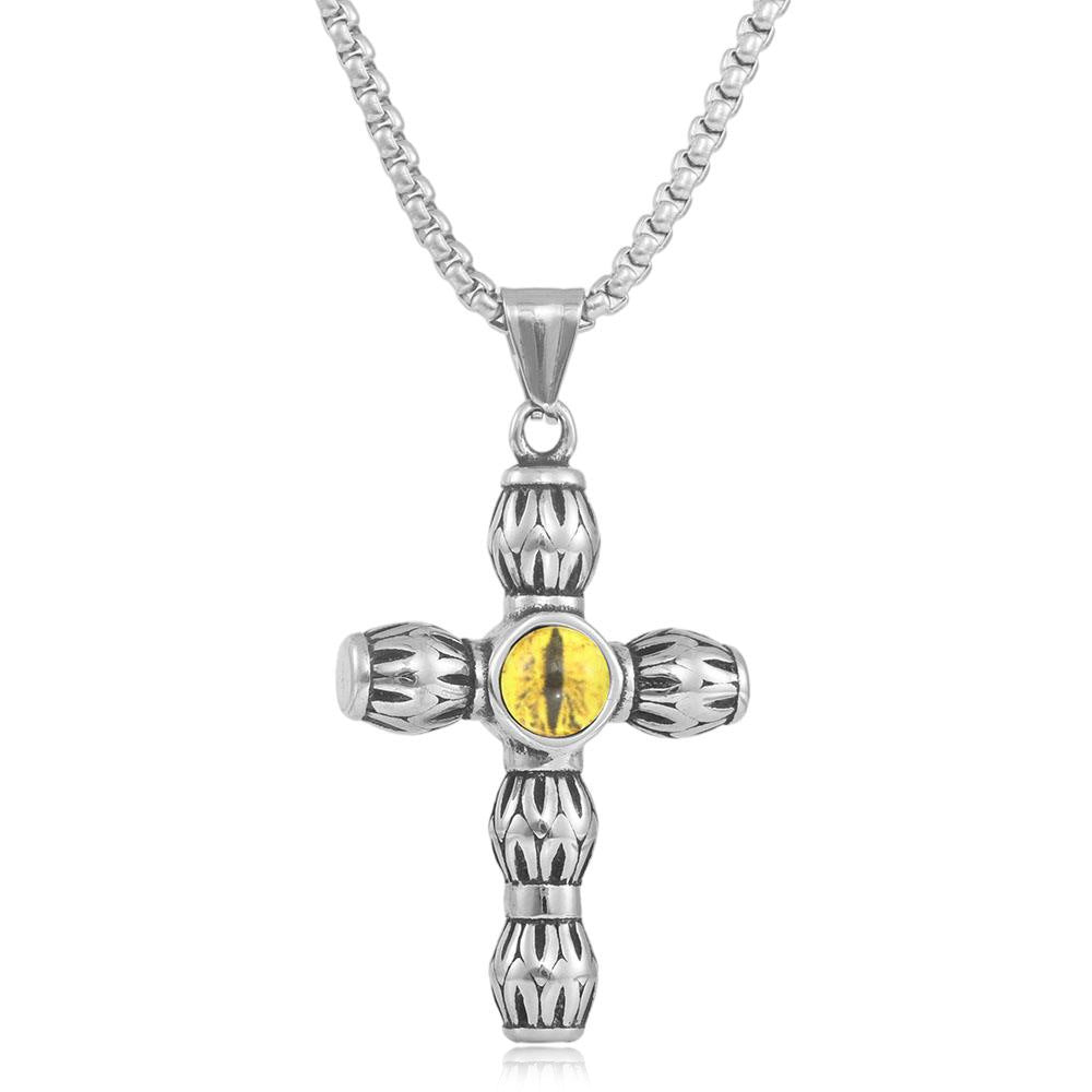 European And American Stainless Steel Cross Eye Pendant