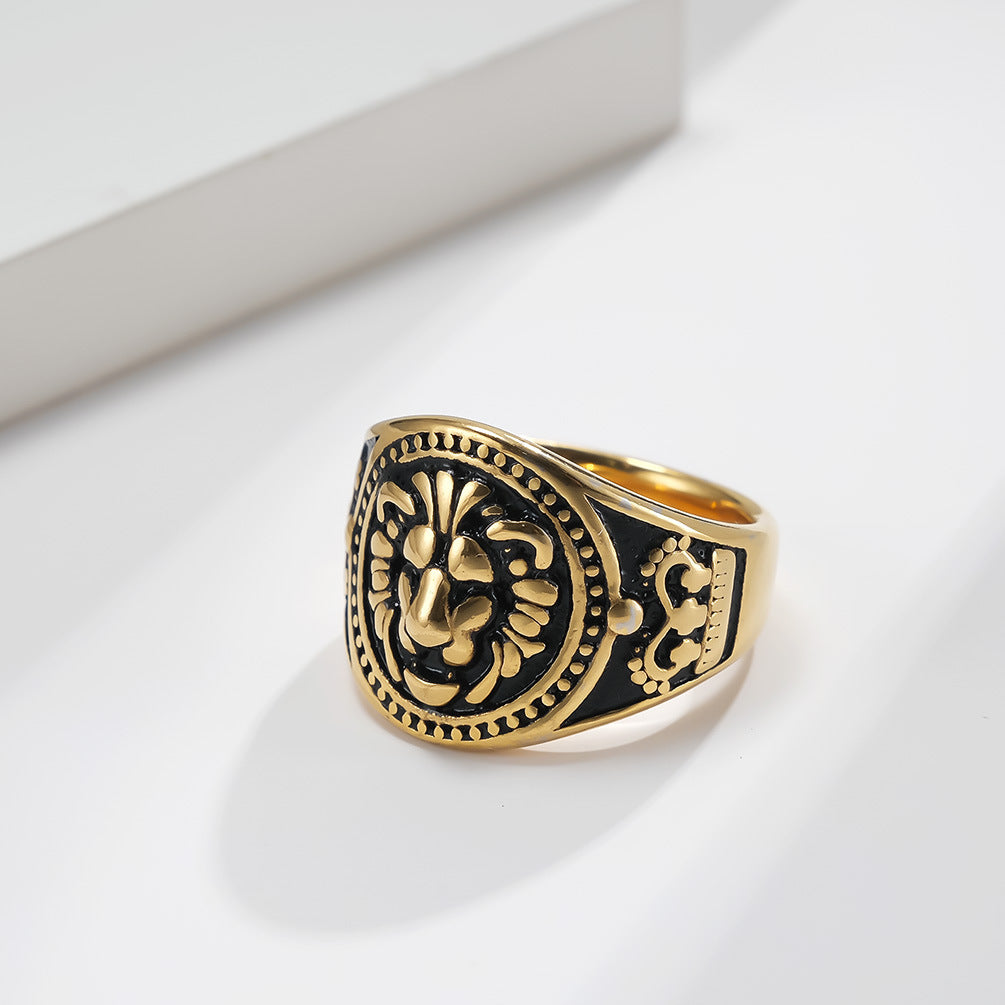 Steel Ring – Statement Lion Head Punk Accessory For Bold Everyday Wear By Planderful