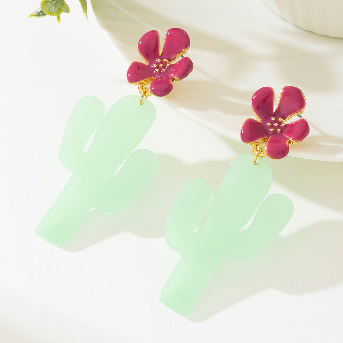 Planderful Vienna Verve Earrings – Creative Acrylic Cactus Design