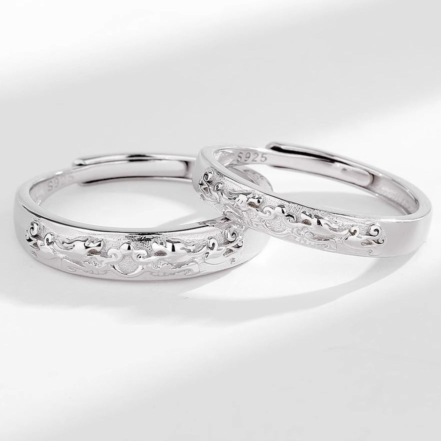 925 Sterling Silver Pixiu Couple Ring for Men and Women