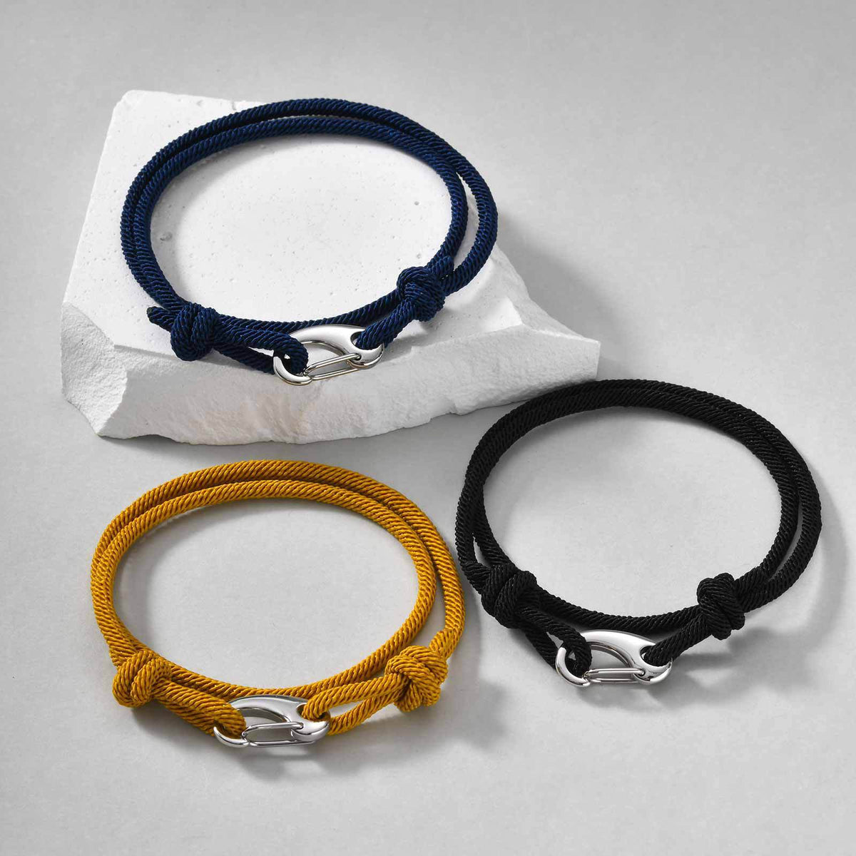 Minimalist Black Stainless Steel Bracelet for Men