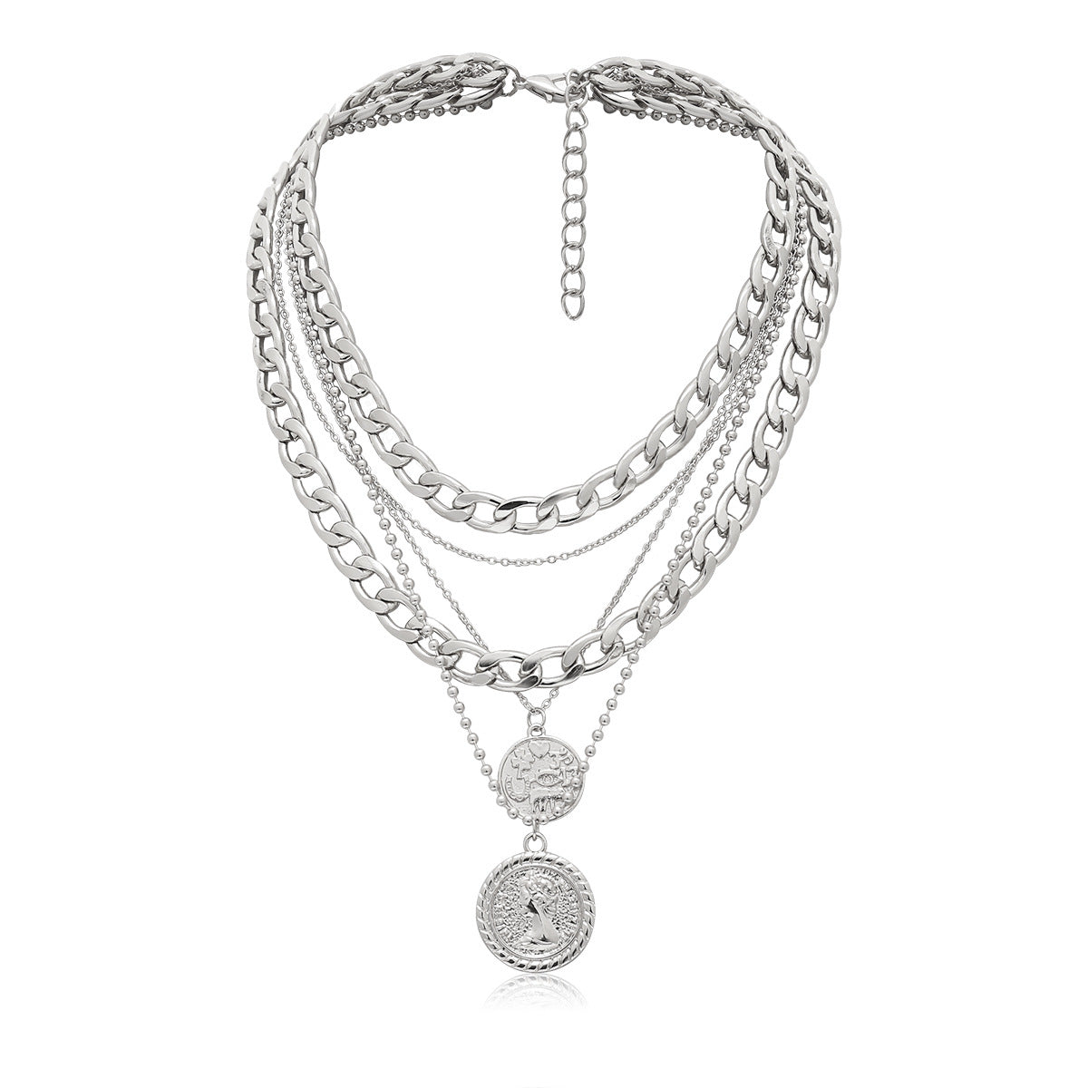 Punk Queen Portrait Layered Necklace