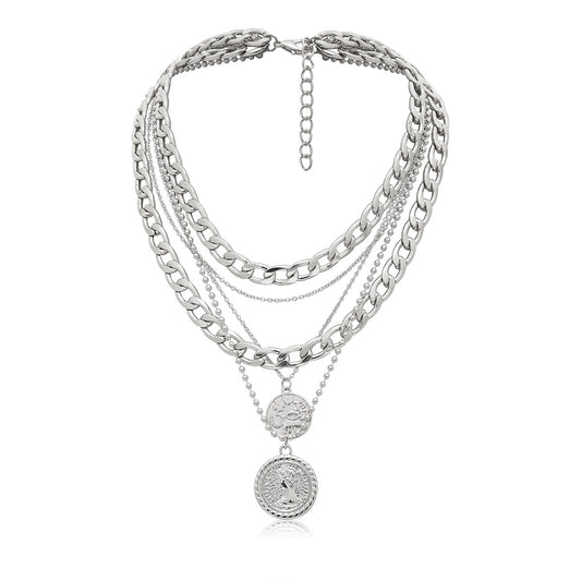 Punk Queen Portrait Layered Necklace