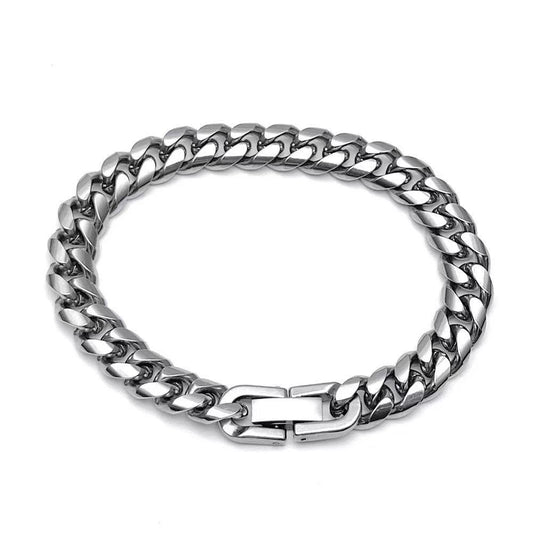 Planderful Jewelry Mens Cuban Link Necklace Stainless Steel Gunmetal Finish For Modern Street Style