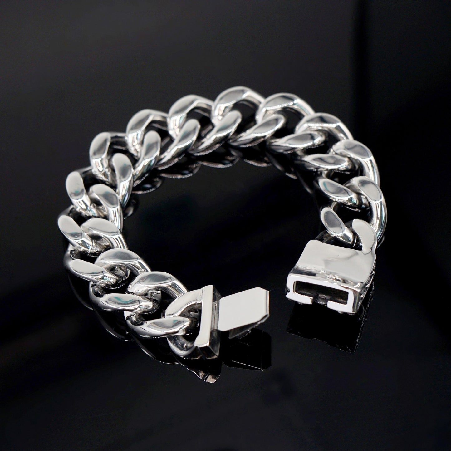 Planderful Personalized Titanium Cuban Chain Bracelet Men
