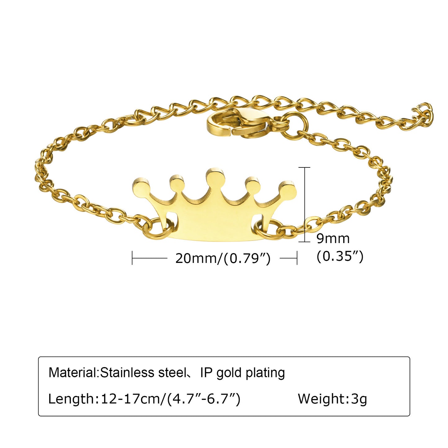 Titanium Steel Crown Bracelet Women's Fashion Accessories