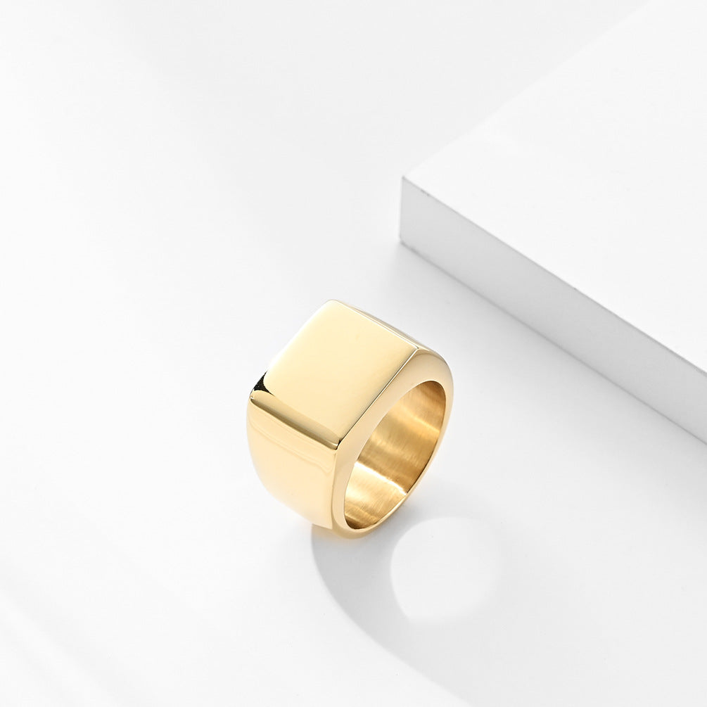 Cross-Border E-Commerce Supply 18K Gold Plated Titanium Ring